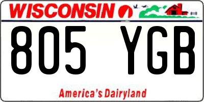 WI license plate 805YGB