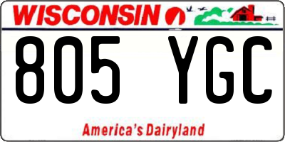 WI license plate 805YGC