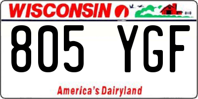 WI license plate 805YGF