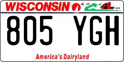WI license plate 805YGH