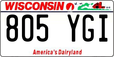 WI license plate 805YGI
