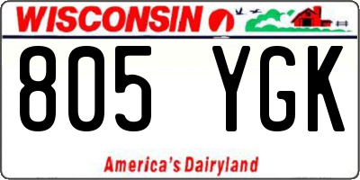 WI license plate 805YGK