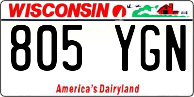 WI license plate 805YGN