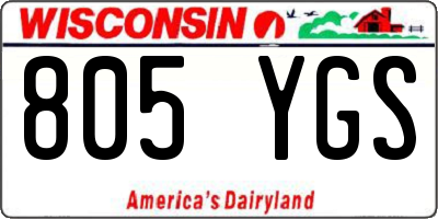 WI license plate 805YGS