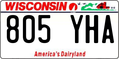 WI license plate 805YHA