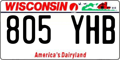 WI license plate 805YHB