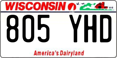 WI license plate 805YHD