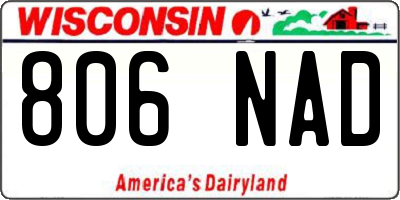 WI license plate 806NAD