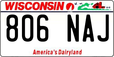 WI license plate 806NAJ