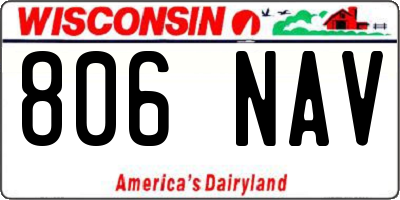 WI license plate 806NAV