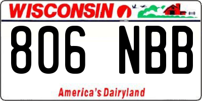 WI license plate 806NBB
