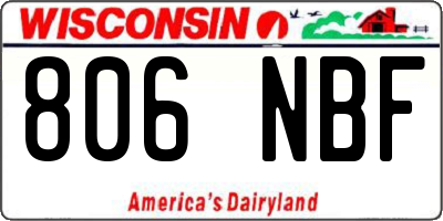 WI license plate 806NBF