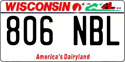 WI license plate 806NBL