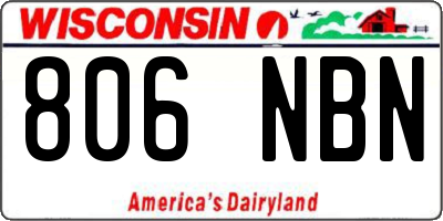 WI license plate 806NBN