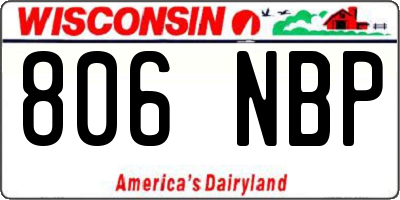 WI license plate 806NBP