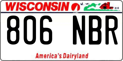 WI license plate 806NBR