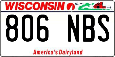 WI license plate 806NBS