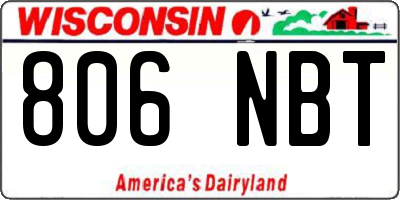 WI license plate 806NBT