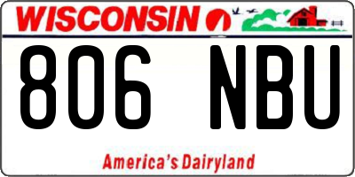 WI license plate 806NBU