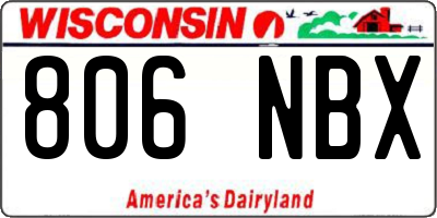 WI license plate 806NBX