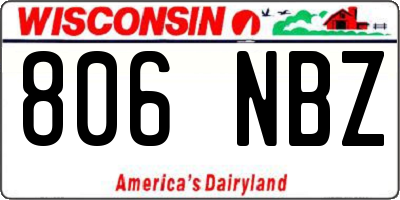 WI license plate 806NBZ