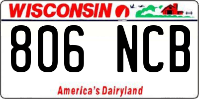 WI license plate 806NCB