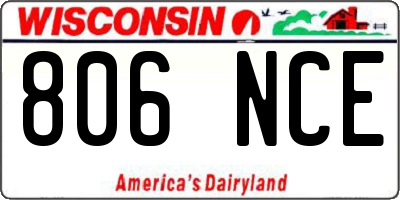 WI license plate 806NCE