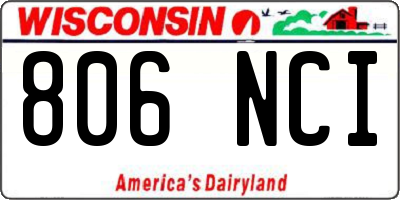 WI license plate 806NCI