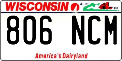 WI license plate 806NCM