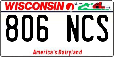 WI license plate 806NCS