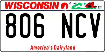 WI license plate 806NCV