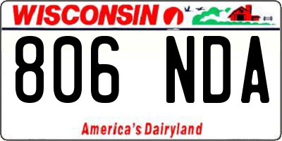 WI license plate 806NDA