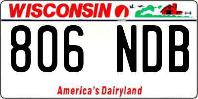 WI license plate 806NDB