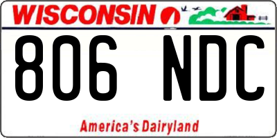 WI license plate 806NDC