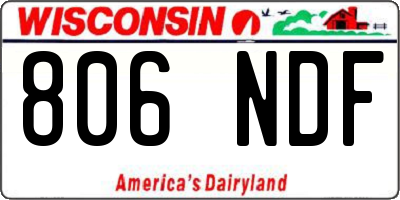 WI license plate 806NDF