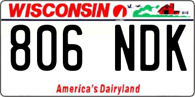WI license plate 806NDK