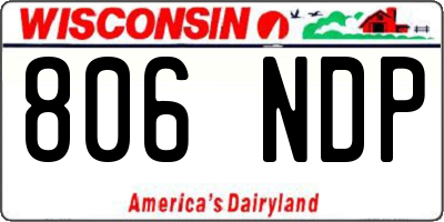 WI license plate 806NDP