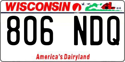 WI license plate 806NDQ