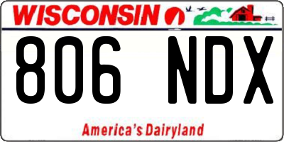 WI license plate 806NDX
