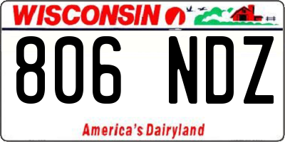 WI license plate 806NDZ