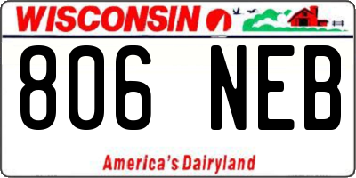 WI license plate 806NEB