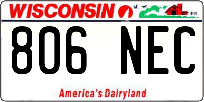 WI license plate 806NEC