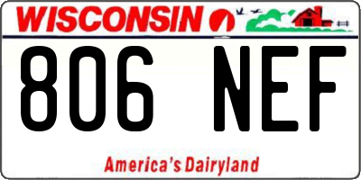 WI license plate 806NEF