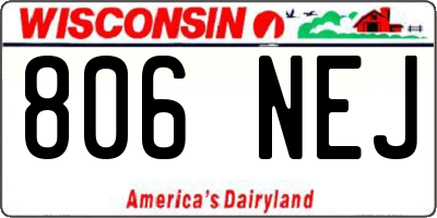 WI license plate 806NEJ