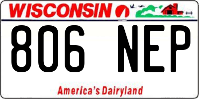 WI license plate 806NEP