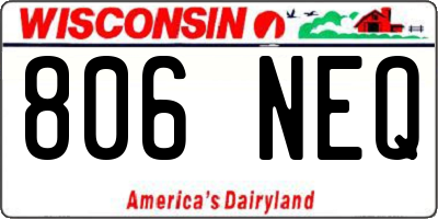 WI license plate 806NEQ