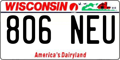 WI license plate 806NEU