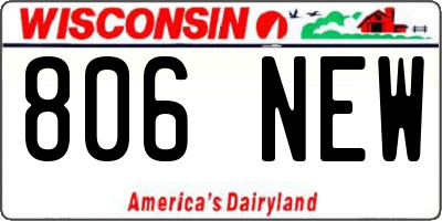 WI license plate 806NEW