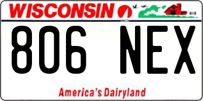 WI license plate 806NEX