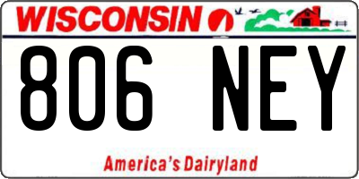 WI license plate 806NEY